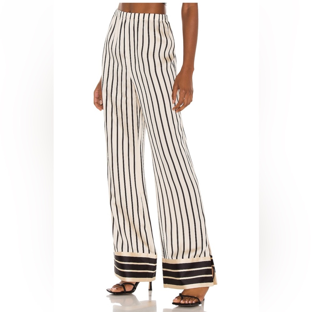 L'Academie Black and White Striped Pants